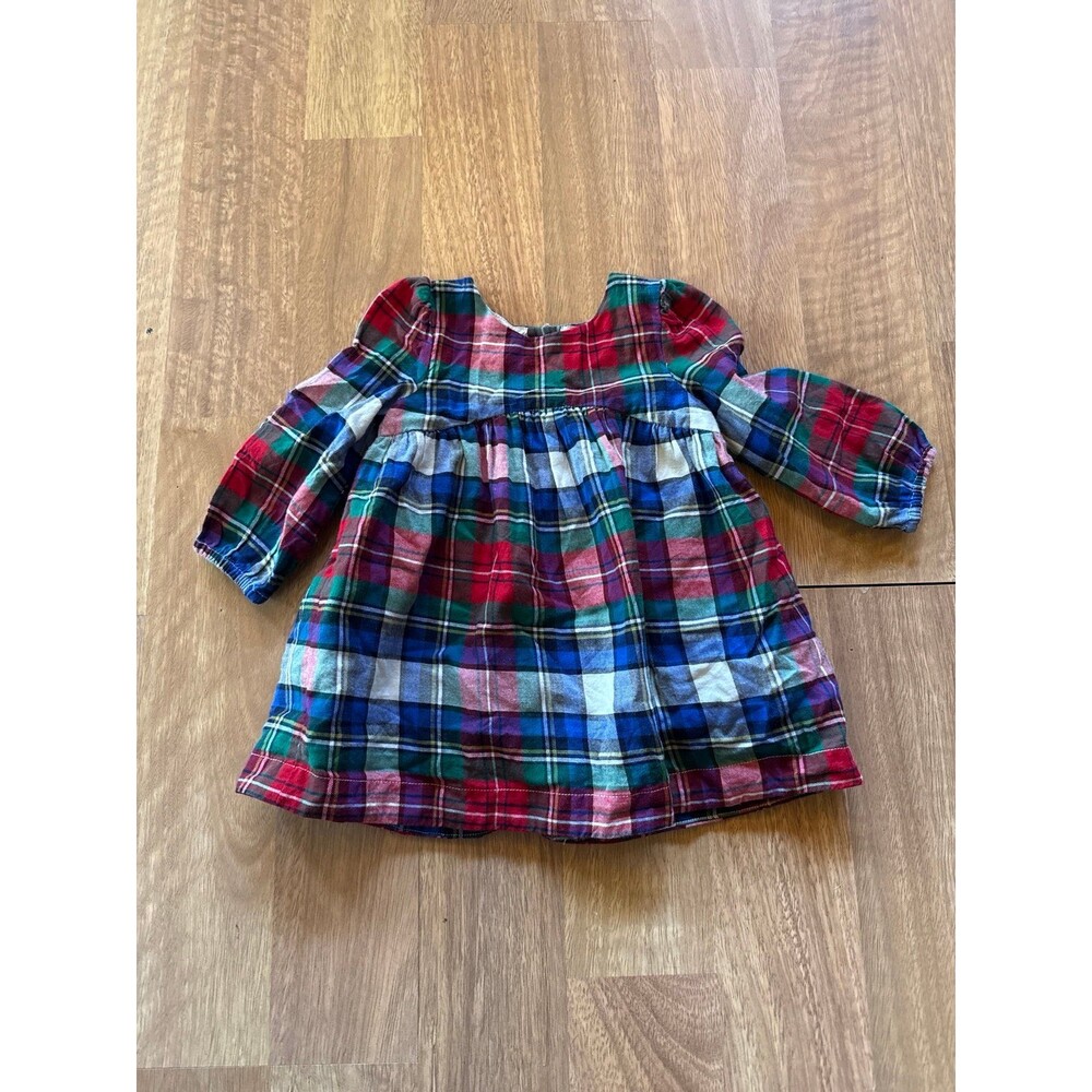 BABY GAP Girls Sleeve Dress button backs holiday , christmas dress